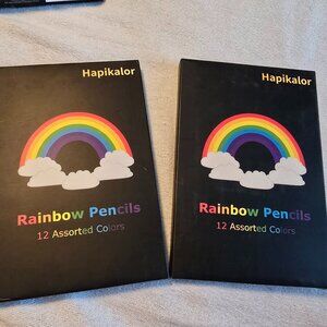 Hapikalor 12 colors black wood rainbow core pencil gradient color 2 PACKS NEW 24